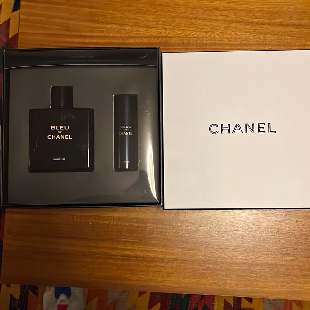 Bleu de Chanel Cologne Gift Set New with Travel 1.7oz and Full 3.4oz